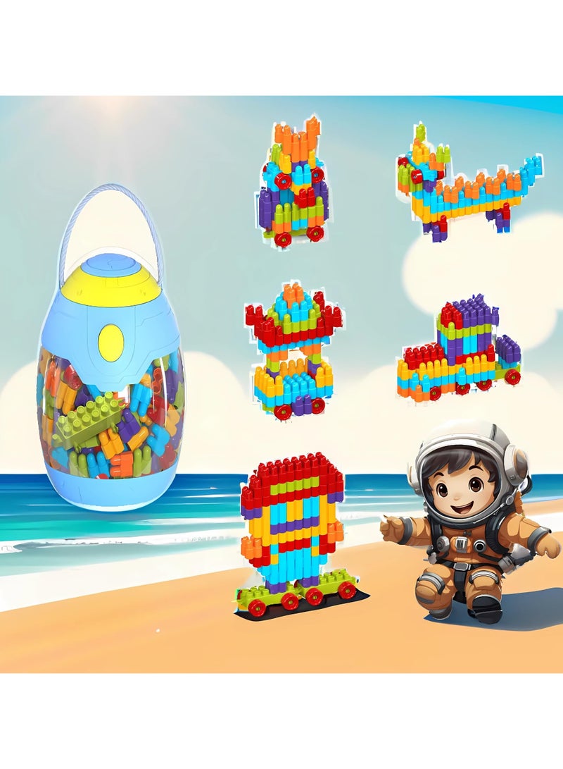 DIY Building Block Toy Set – 200 Pcs Creative Construction Kit with Colorful Bricks, Wheels & Gears, Educational STEM Toy for Kids to Build, Learn & Play Together - Image 3