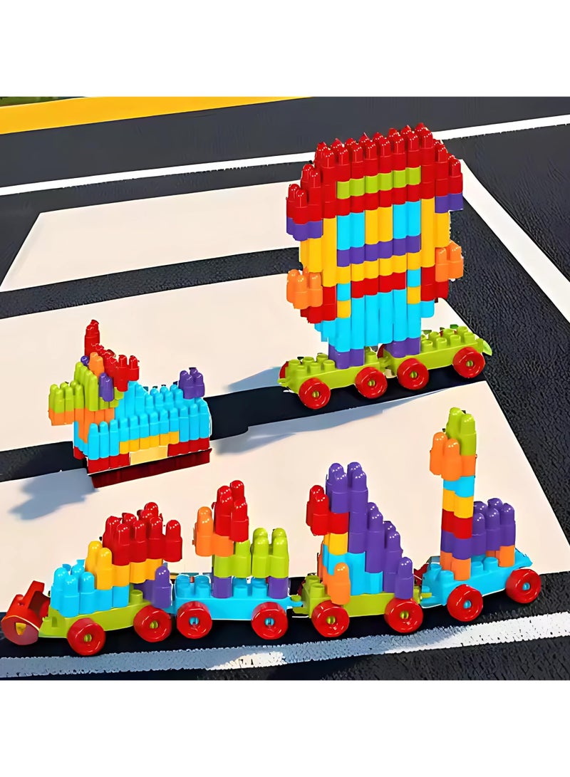 DIY Building Block Toy Set – 200 Pcs Creative Construction Kit with Colorful Bricks, Wheels & Gears, Educational STEM Toy for Kids to Build, Learn & Play Together - Image 4
