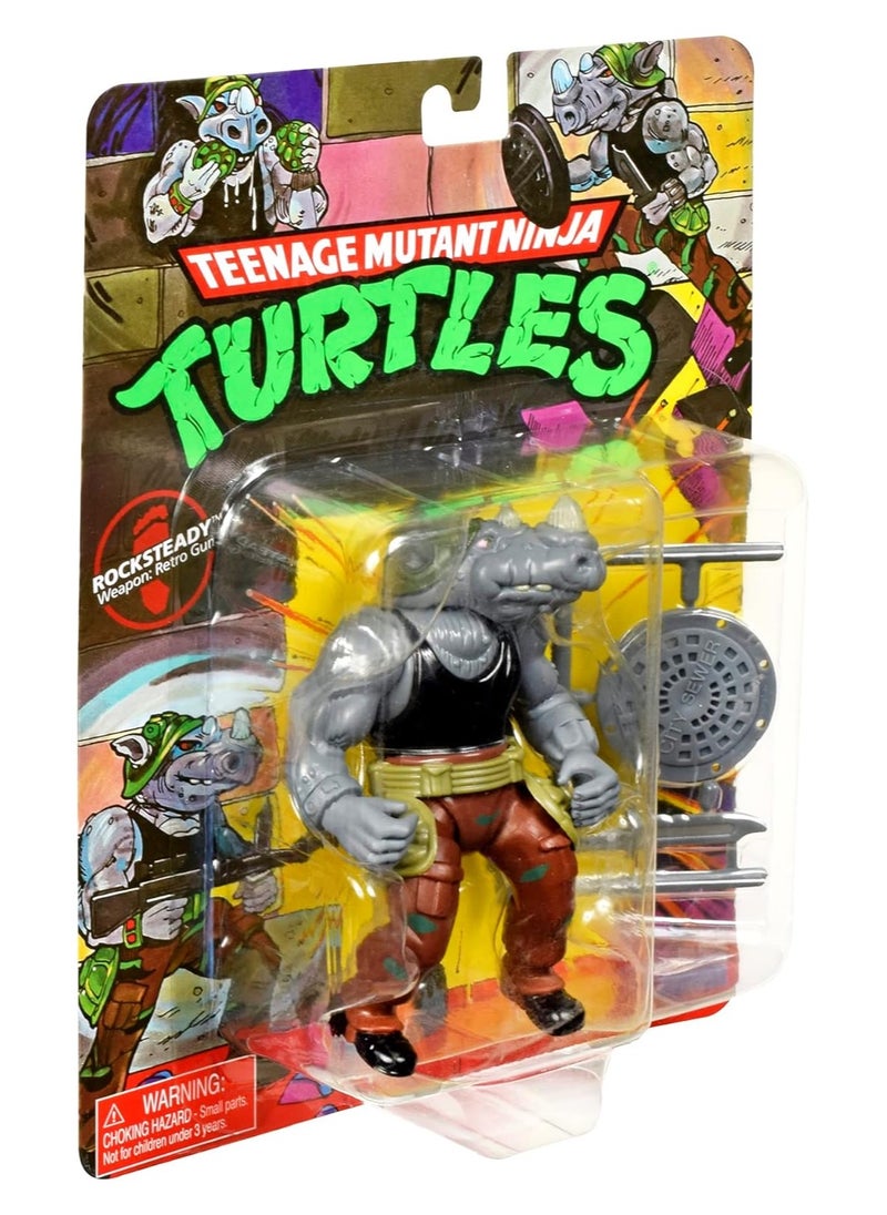TMNT Teenage Mutant Ninja Turtles 4” Original Classic Basic Figure Rocksteady  - Image 2