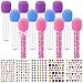 Newtay 12 Pcs Microphone Candy Tubes Kpop Themed Birthday Party Decor 10 Fake Plastic Microphone Prop Toy with Stickers for Karaoke Disco Singer Stage Favors Candy Not Included Purple Pink Blue - Image 2