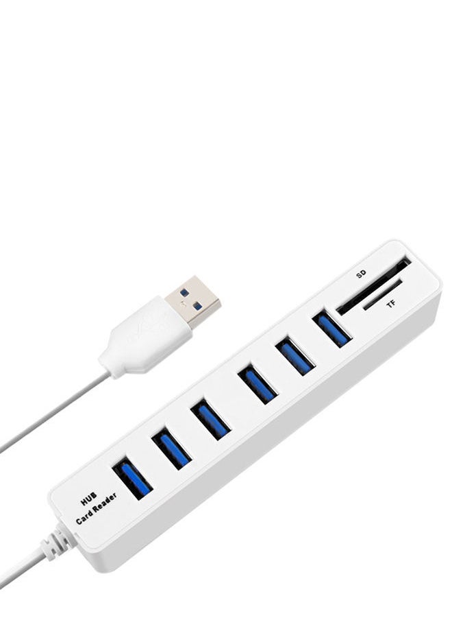 نيبمينينت - موزع ذو 6 منافذ USB 3.0 مع محول فاصل للطاقة أبيض - Image 1