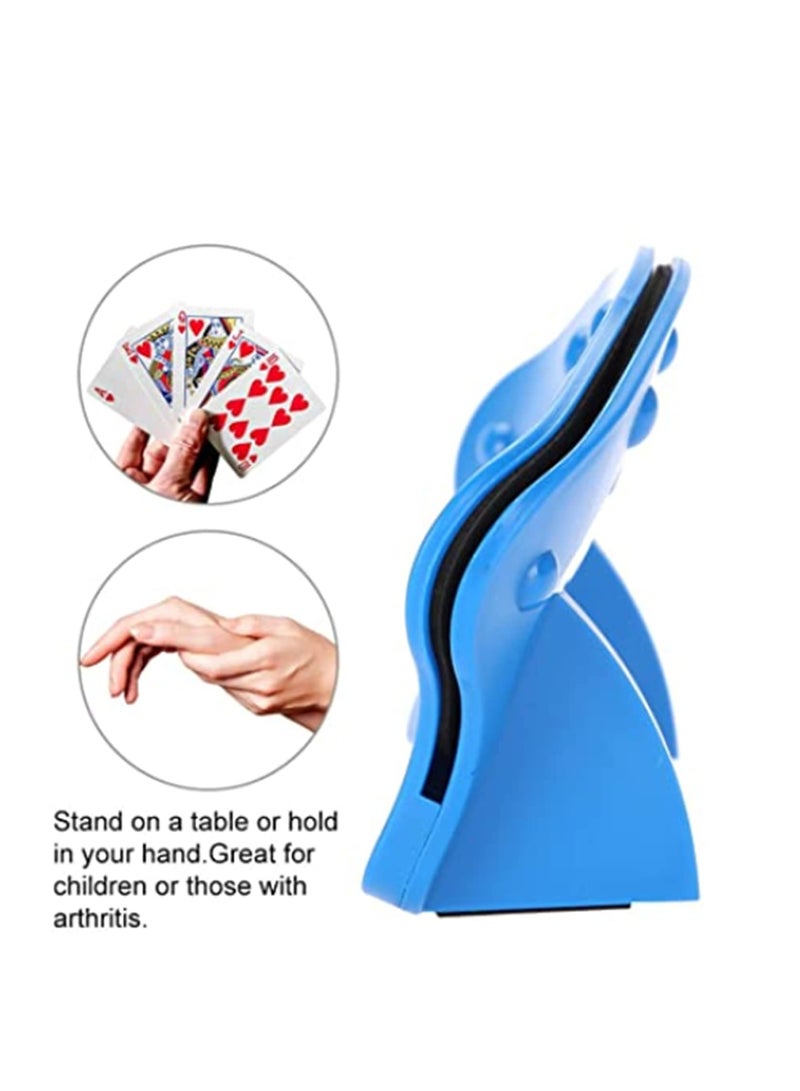 SOLARAE Card Holders, Plastic Hands Free Cards Holders for Kids and Seniors, Curved Design Arc Card Holders fit for Most Card, Standing Plastic Card Holder Best for Game Night Playing - Image 3