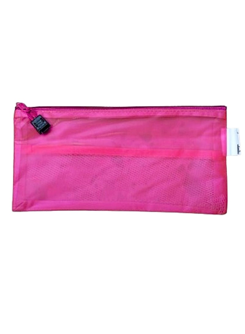 Libra A6 Zipper File Bags, Zippered Waterproof  Pouch Plastic Zip Document Filing Folder PINK - Image 2