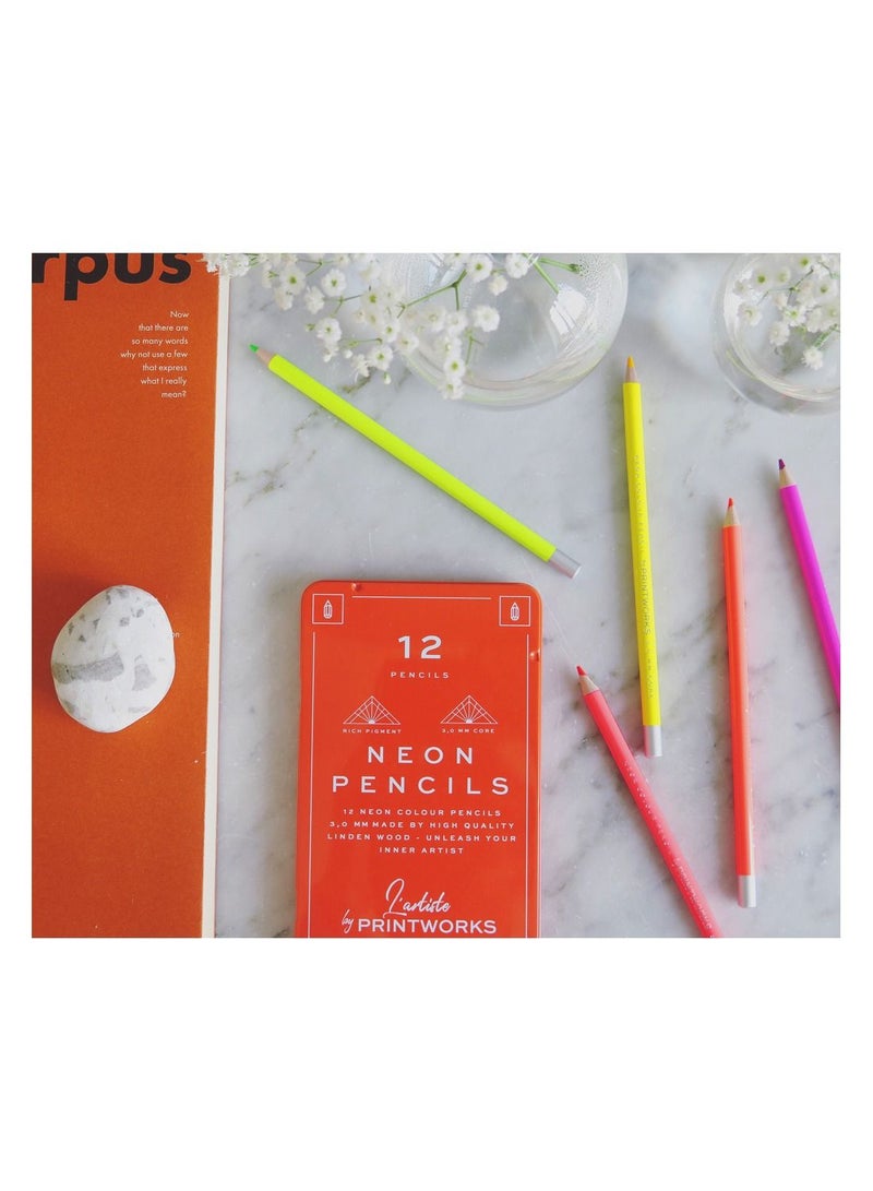 PrintWorks 12 Colour Pencils Neon Tone Theme By PrintWorks - Image 3