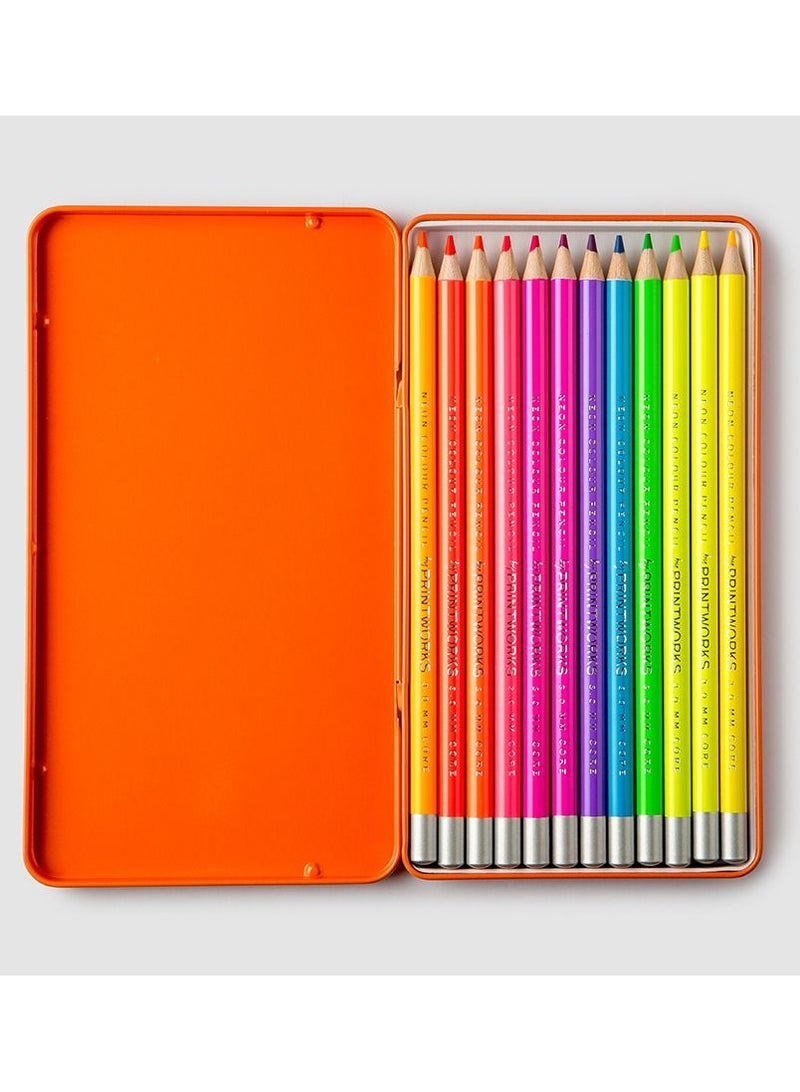 PrintWorks 12 Colour Pencils Neon Tone Theme By PrintWorks - Image 2