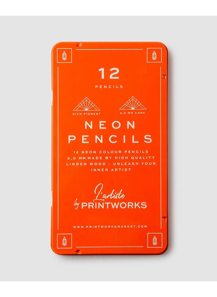 PrintWorks 12 Colour Pencils Neon Tone Theme By PrintWorks - Image 1