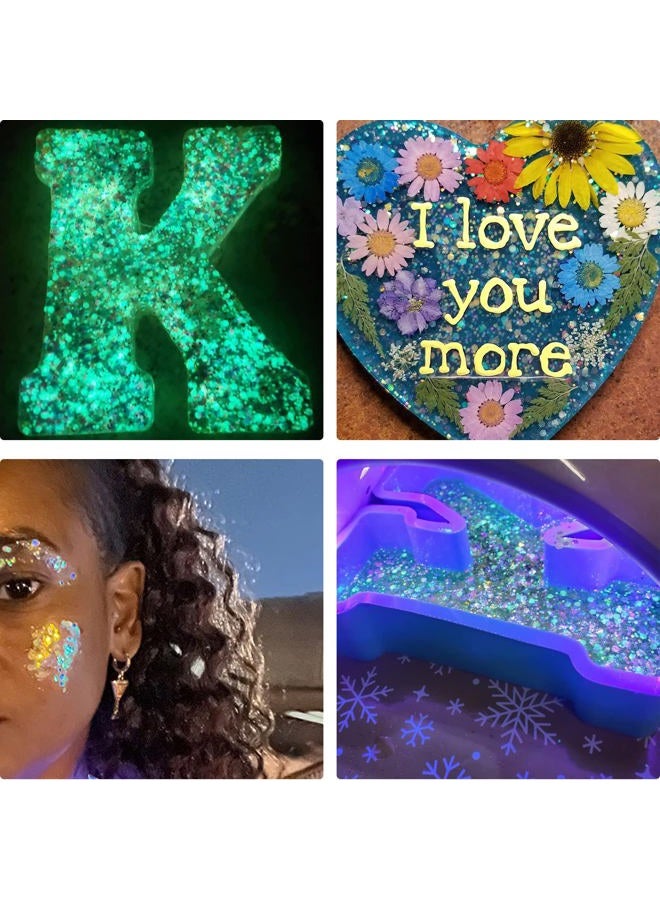 LuckForever 12 Colors Night Glow Chunky Glitters Flakes Luminous Neon Powder Glitter Sequins for Acrylic Nails/Crafts/Resin/Makeup/Festival/Slime - Image 4