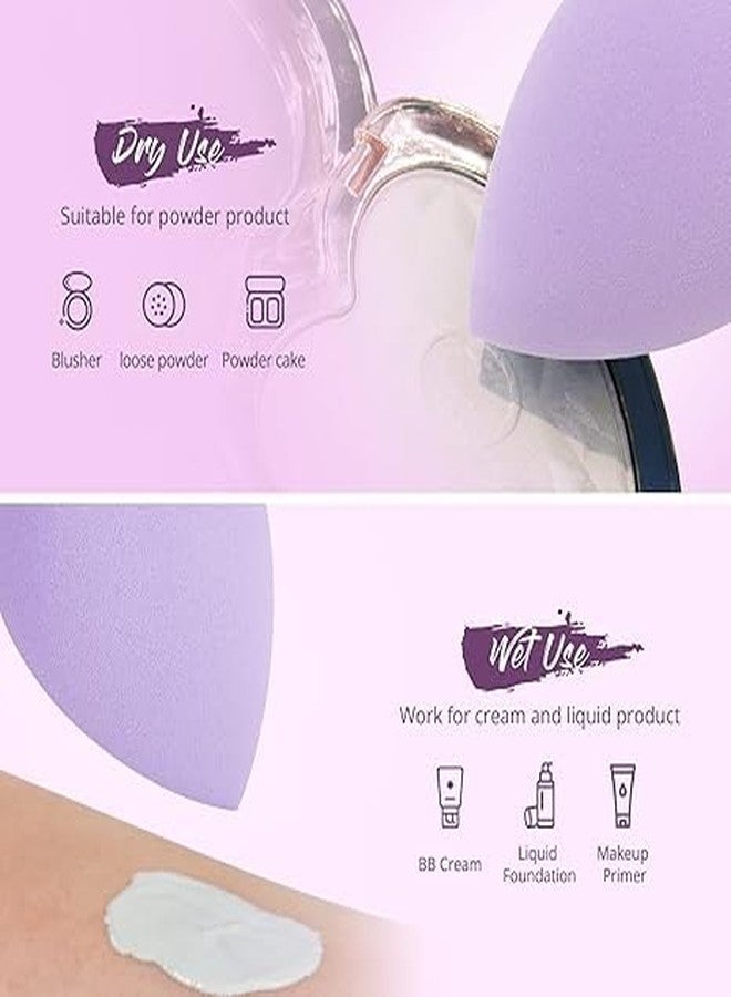 Krysnas Professional Makeup Sponge Set - Ultra‑Soft Latex‑Free Beauty Blender Puff for Powder, Liquid Foundation & Cream | Facial Makeup Tool for Wet‑Dry Application | Seamless, Streak‑Free, Full‑Coverage, Multicolor, Sensitive‑Skin Safe (ROUND [ PACK OF 6 ]) - Image 4
