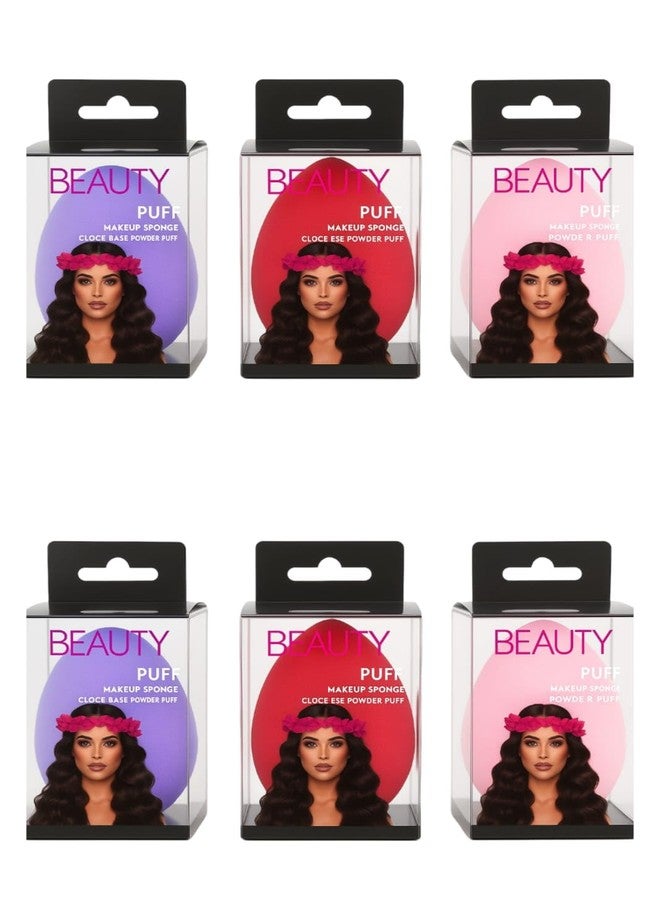 Krysnas Professional Makeup Sponge Set - Ultra‑Soft Latex‑Free Beauty Blender Puff for Powder, Liquid Foundation & Cream | Facial Makeup Tool for Wet‑Dry Application | Seamless, Streak‑Free, Full‑Coverage, Multicolor, Sensitive‑Skin Safe (ROUND [ PACK OF 6 ]) - Image 1