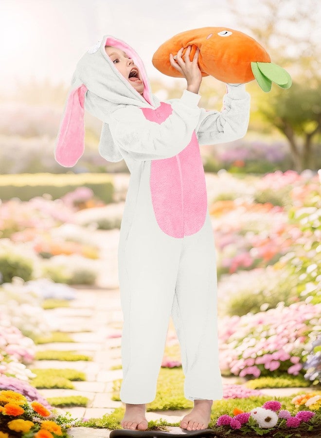 BesserBay Big Boy's Halloween Long Sleeve Cozy Costume Hooded Rabbit Bunny Animal Onesie White 12 Years - Image 3