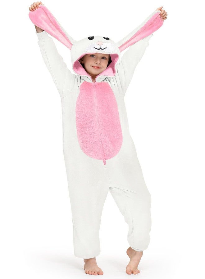 BesserBay Big Boy's Halloween Long Sleeve Cozy Costume Hooded Rabbit Bunny Animal Onesie White 12 Years - Image 1