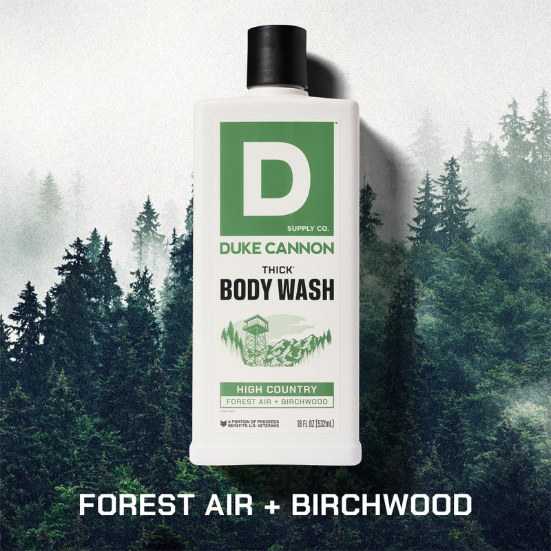 Duke Cannon Supply Co. Thick High-Viscosity Body Wash for Men High Country - Premium Ingredients, Plant-Based Thickeners, Superior Lather, Natural Exfoliate, 17.5 Fl Oz (3 Pack) - Image 3