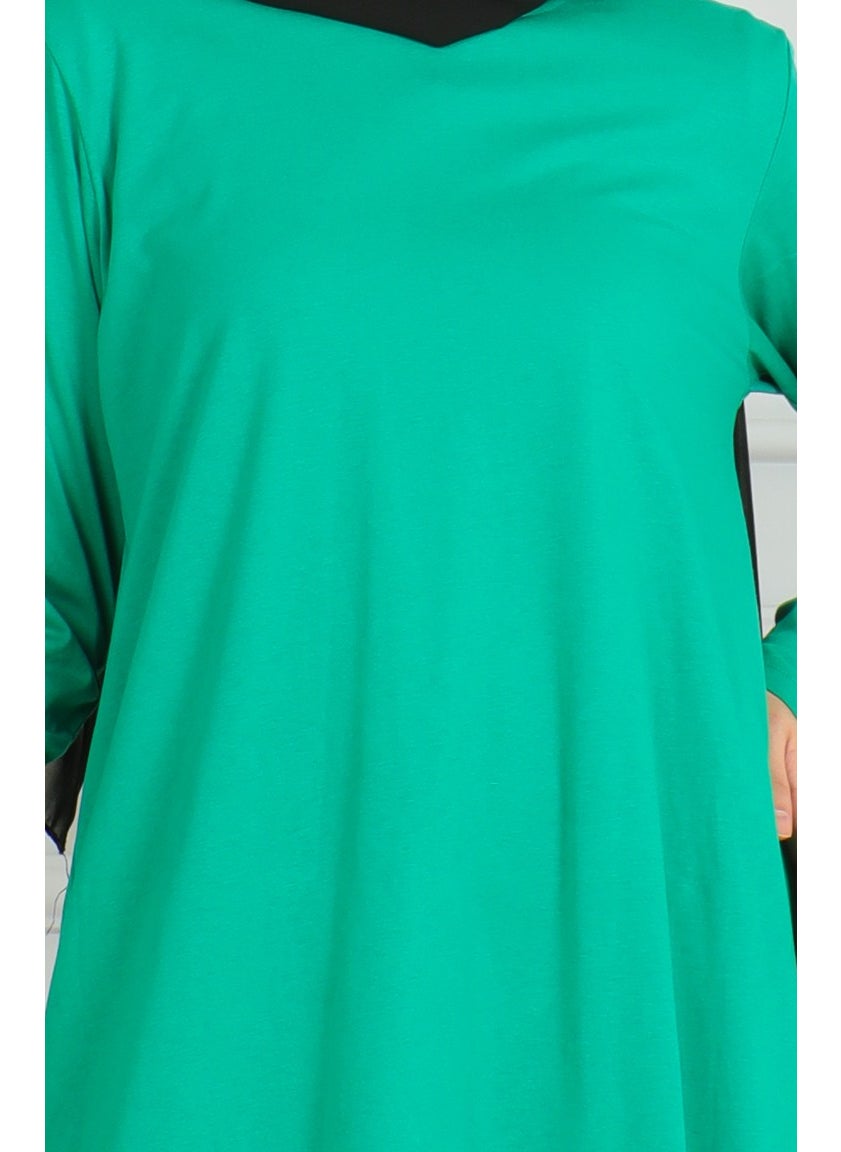 Sefa Merve Slit Long Tunic 9141-03 Green  - Image 4