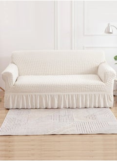 Kutis 1-Piece 3-Seater Modern Simplicity Sofa Slipcover Bubble Slipcover Polyester Off-white 190-230 Centimeter  - Image 1