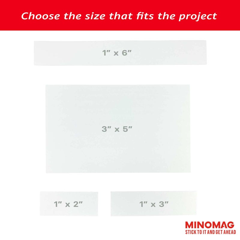 Minomag Label Insert Cards for 1x2 Inch Label Holders, White Cardstock Paper (100 Count) - Image 5