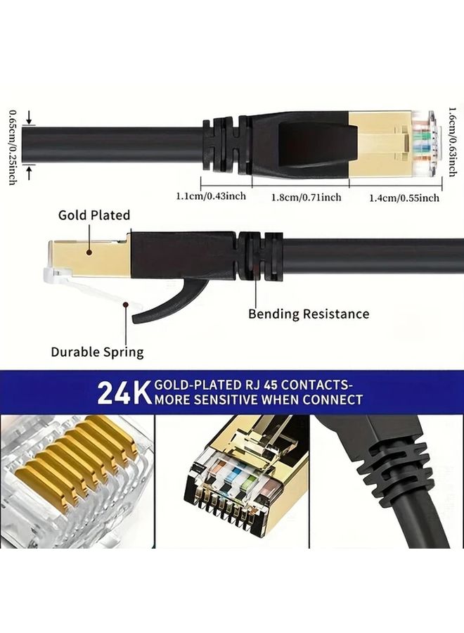 16ft Cat8 Ethernet Cable 40Gbps 2000MHz S FTP LAN Wire Gold Plated RJ45 Connector - Image 2
