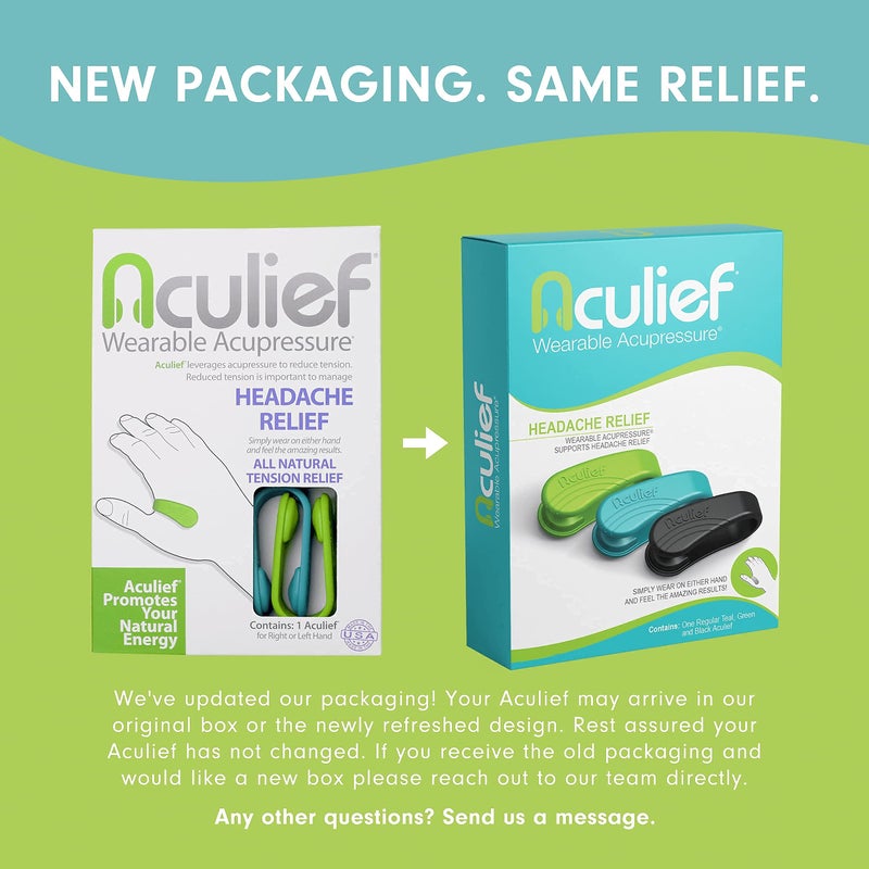 Aculief Acupressure Clip - Compact Wearable for Acupuncture Pressure Points - for Physical Therapy & Daily Wear - Promotes Relaxation & Stress Management - Regular Pack of 3, Green, Teal & Black - Image 5