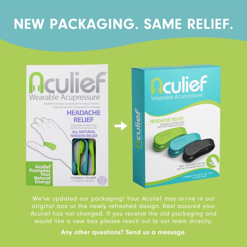 Aculief Acupressure Clip - Compact Wearable for Acupuncture Pressure Points - for Physical Therapy & Daily Wear - Promotes Relaxation & Stress Management - Regular Pack of 3, Green, Teal & Black - Image 2