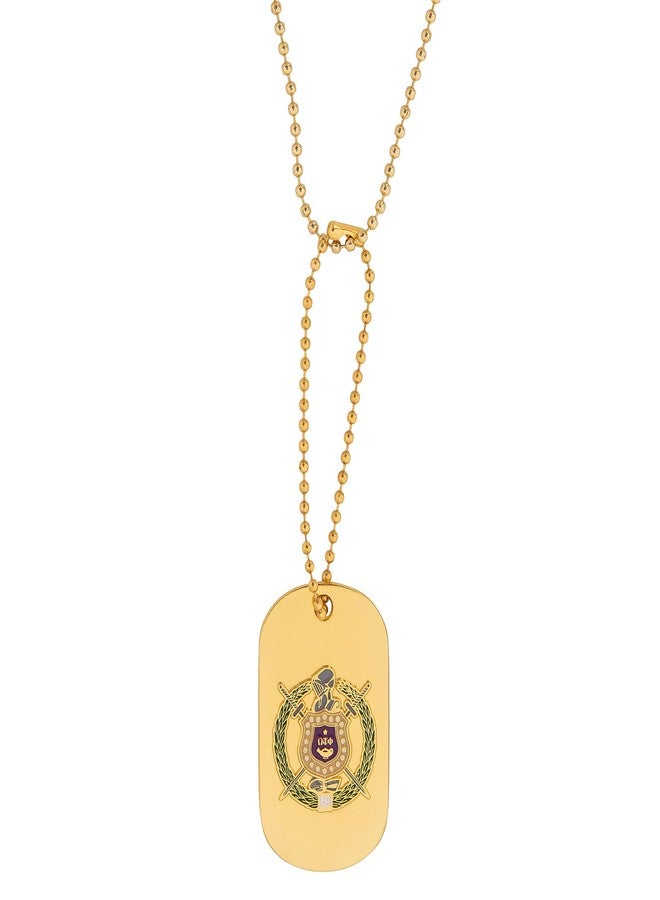 Desert Cactus Omega Psi Phi Necklace Fraternity Dog Tag Greek OPP Omega Man D9 Divine 9 (Style A - Crest & Letter) - Image 1