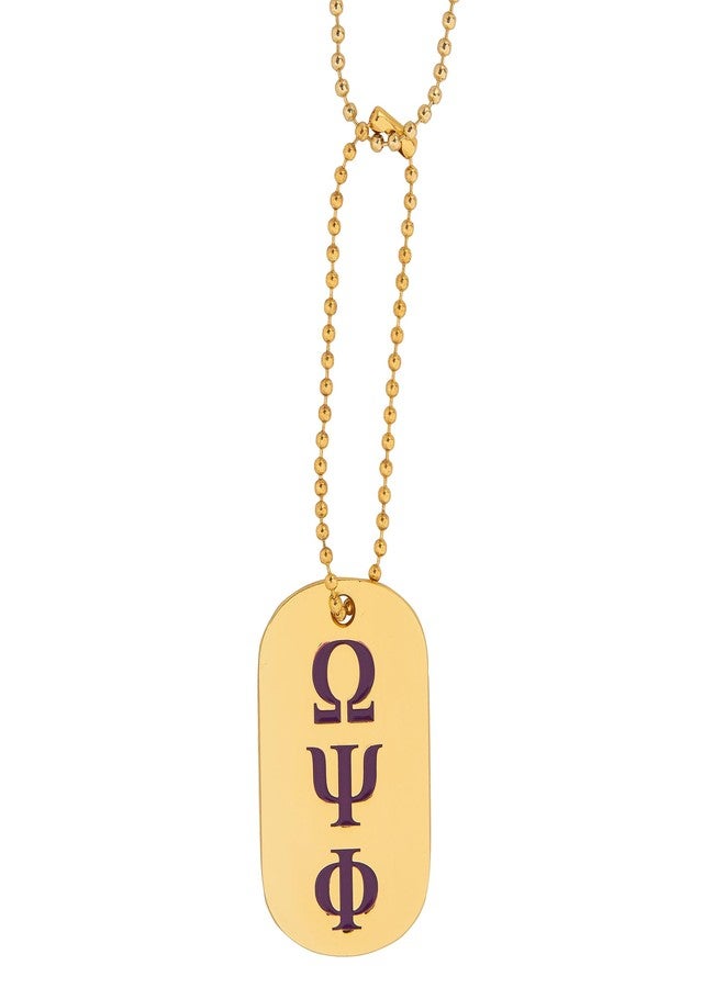 Desert Cactus Omega Psi Phi Necklace Fraternity Dog Tag Greek OPP Omega Man D9 Divine 9 (Style A - Crest & Letter) - Image 2