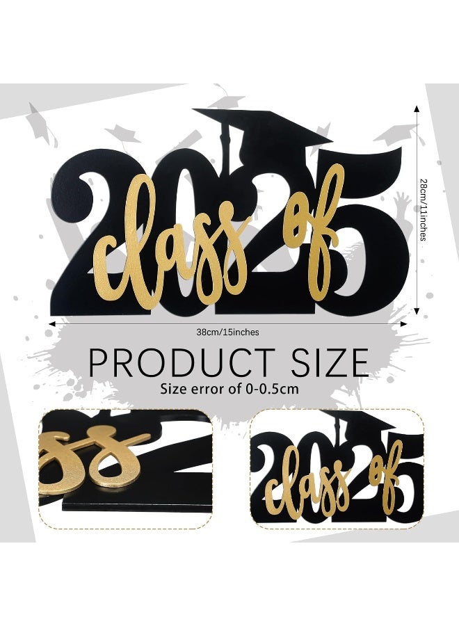 TPGP Class of 2024 Wooden Graduation Photo Props 2024 Graduation Decorations Wooden Sign Senior 2024 Word Sign 2024 College High School Graduation Party Supplies 16” x 11” - Image 3