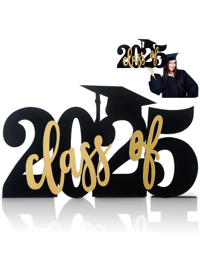 TPGP Class of 2024 Wooden Graduation Photo Props 2024 Graduation Decorations Wooden Sign Senior 2024 Word Sign 2024 College High School Graduation Party Supplies 16” x 11” - Image 1