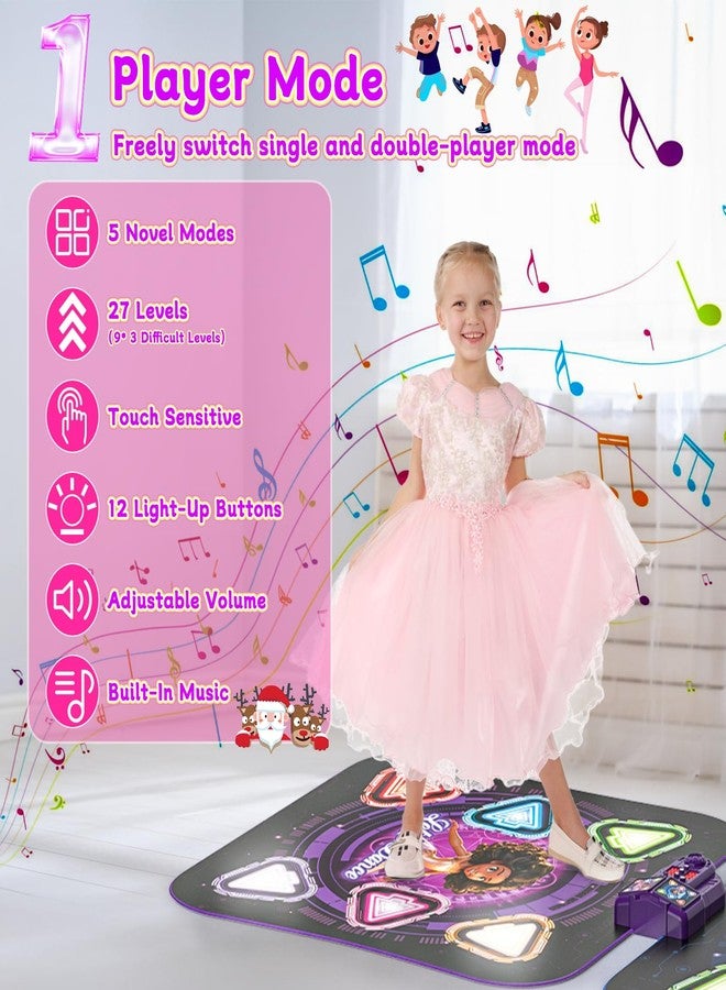 Handwell Upgraded Dance Mat for Kids, Single & Double Players Mode Electronic Dance Pad with Light-up 12-Button Wireless Bluetooth 5 Game Modes Christmas Birthday Gift for Girls Boys Ages 3 4 5 6 7 8 8-12 - Image 5