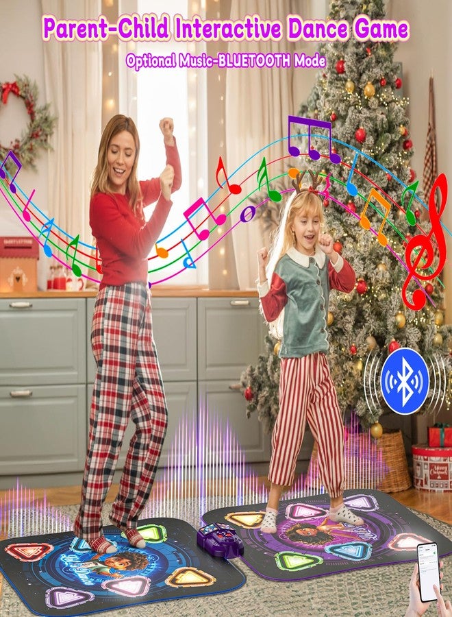 Handwell Upgraded Dance Mat for Kids, Single & Double Players Mode Electronic Dance Pad with Light-up 12-Button Wireless Bluetooth 5 Game Modes Christmas Birthday Gift for Girls Boys Ages 3 4 5 6 7 8 8-12 - Image 2