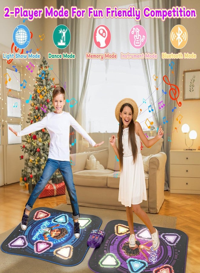 Handwell Upgraded Dance Mat for Kids, Single & Double Players Mode Electronic Dance Pad with Light-up 12-Button Wireless Bluetooth 5 Game Modes Christmas Birthday Gift for Girls Boys Ages 3 4 5 6 7 8 8-12 - Image 3