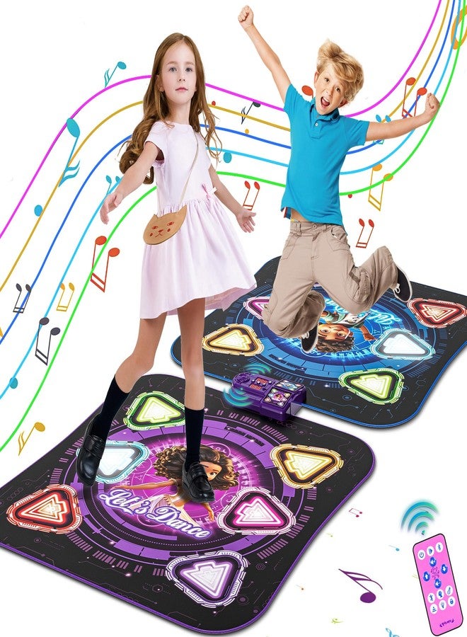Handwell Upgraded Dance Mat for Kids, Single & Double Players Mode Electronic Dance Pad with Light-up 12-Button Wireless Bluetooth 5 Game Modes Christmas Birthday Gift for Girls Boys Ages 3 4 5 6 7 8 8-12 - Image 1