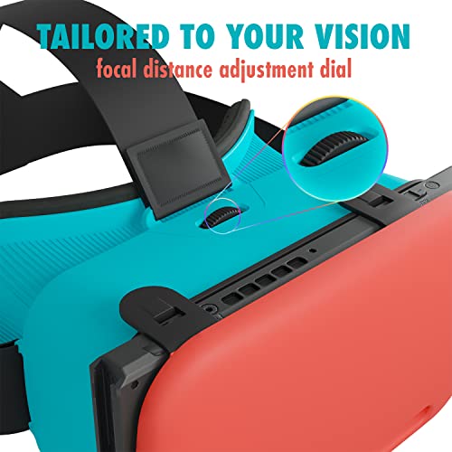 Orzly VR Headset Designed for Nintendo Switch & Switch OLED Console with Adjustable Lens for a Virtual Reality Gaming Experience and for Labo VR - Colour Pop - Gift Boxed Edition Tanami - Image 4