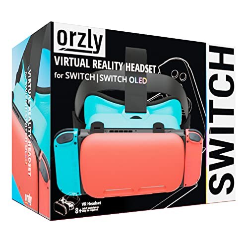 Orzly VR Headset Designed for Nintendo Switch & Switch OLED Console with Adjustable Lens for a Virtual Reality Gaming Experience and for Labo VR - Colour Pop - Gift Boxed Edition Tanami - Image 2