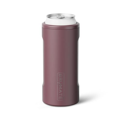 BrÃ¼Mate BrMate Hopsulator Slim Can Cooler Insulated for 12oz Slim Cans Skinny Can Insulated Stainless Steel Drink Holder for Hard Seltzer Beer Soda and Energy Drinks Rose Taupe - Image 1