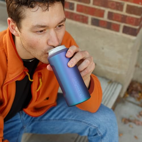 BrÃ¼Mate BrMate Hopsulator Slim Can Cooler Insulated for 12oz Slim Cans Skinny Can Insulated Stainless Steel Drink Holder for Hard Seltzer Beer Soda and Energy Drinks Rose Taupe - Image 3