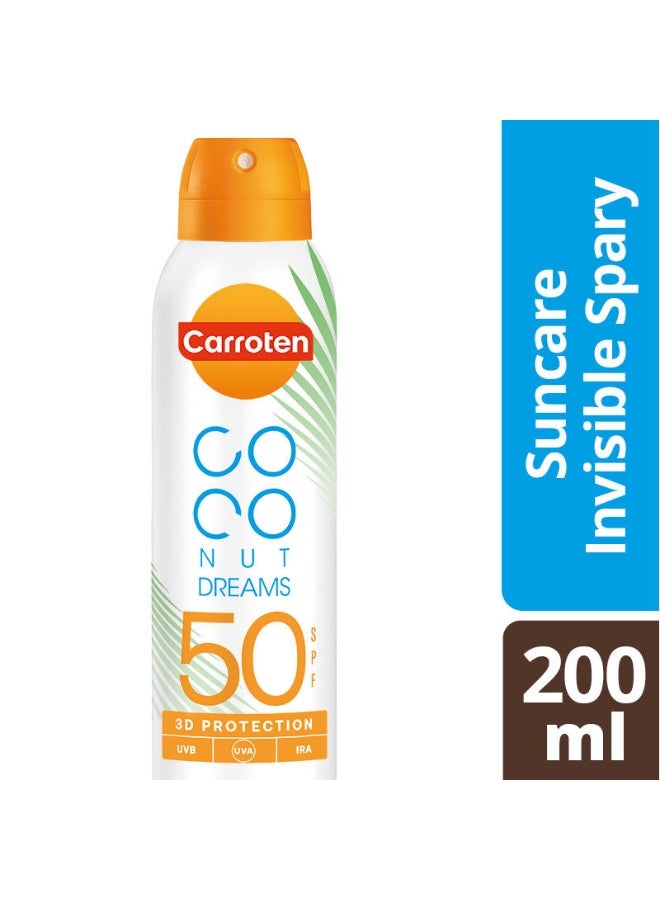 Carroten Coconut Dreams Suncare Spf50 Invisible Sunscreen Spray For Body Anti-Sand Water Resistant 200 ML - Image 3