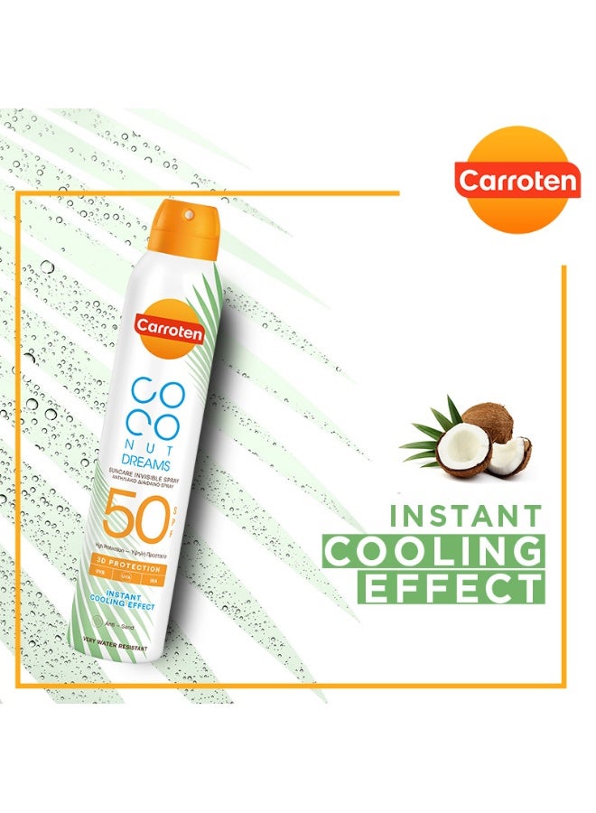 Carroten Coconut Dreams Suncare Spf50 Invisible Sunscreen Spray For Body Anti-Sand Water Resistant 200 ML - Image 4