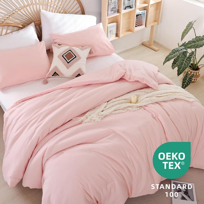 weigelia Pink Comforter Full Size Set â€“ Soft All-Season Bedding with 300GSM Fluffy Microfiber, Includes 2 Matching Pillowcases â€“ Elegant Blush Pink Comforter for Girls, Teens, and Women - Image 2