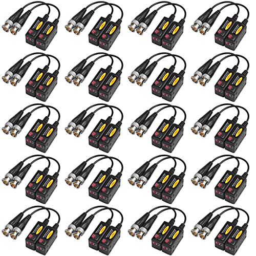 eoere 20 Pairs Passive HD BNC Video Balun Transceiver Transmitter AHD/TVI/CVI/CVBS Cable Connectors for 720P/960P/1080P/3MP/5MP/8MP CCTV Security Cameras - Image 1