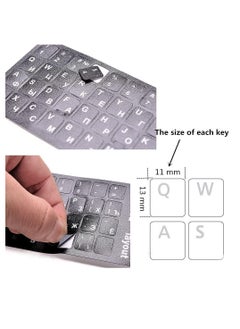 Meetion MEETION Keyboard Sticker, Spanish Waterproof Black Background Language Keyboards Decal White Letter for PC for Desktop for 10in To 17in Laptop  - Image 3