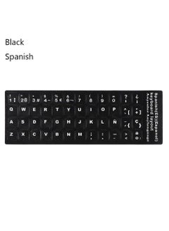 Meetion MEETION Keyboard Sticker, Spanish Waterproof Black Background Language Keyboards Decal White Letter for PC for Desktop for 10in To 17in Laptop  - Image 4
