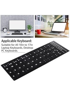 Meetion MEETION Keyboard Sticker, Spanish Waterproof Black Background Language Keyboards Decal White Letter for PC for Desktop for 10in To 17in Laptop  - Image 5