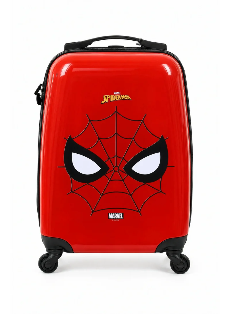 مارفل Marvel Spider-Man 16" Kids Hard Shell Trolley Luggage – Red | ABS + PC UV Print Suitcase with 360° Spinner Wheels