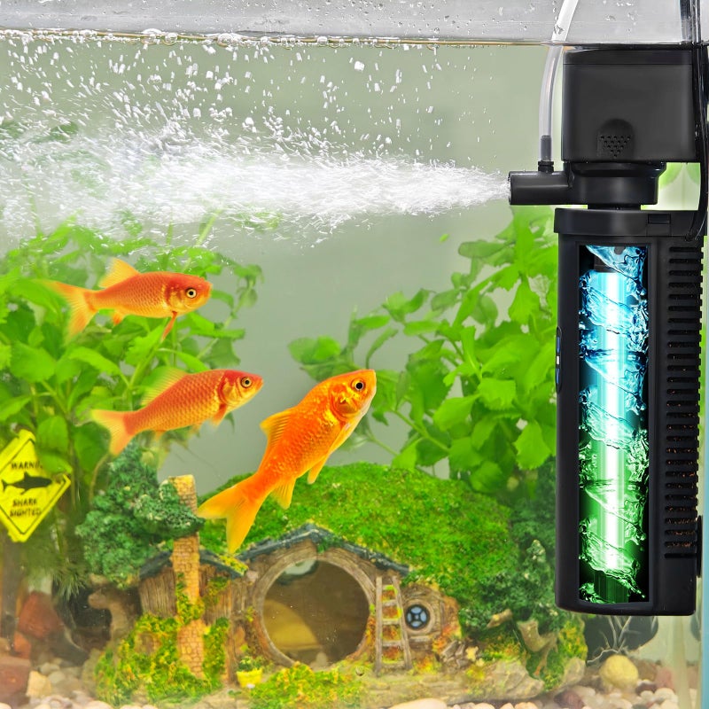 COOSPIDER Goldfish Aquarium Filter U-Very Suitable for 20-75 Gallon Tank , 30 Gallon Fish Tank Water Filter for Green Water Control, Internal Submersible Pump Filtration System, Fish Filters for Aquariums - Image 1