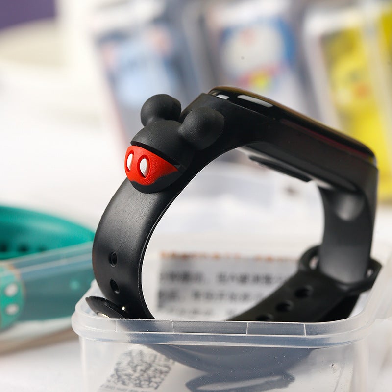 [with packaging] cartoon children's watch female high school junior high school students cute waterproof sports electronic bracelet watch M3 Black-Mickey (with box) - Image 1