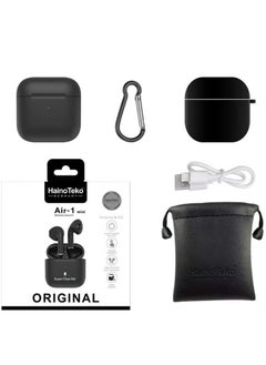 Haino Teko Air-1 Mini Wireless Bluetooth Earbuds Apple & Android Compatibility Built-in Microphone True Wireless Earbuds in-Ear Bluetooth Headphones Earphones Auto Power On/Off Touch Control Super Clear Mic Black  - Image 3