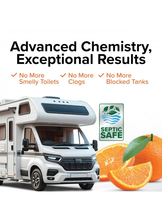 Camco Camco Tst Max Camper/Rv Toilet Treatment Drop-Ins | Control Unwanted Odors And Break Down Waste And Tissue | Safe Septic Tank Treatment | Orange Scent | 30-Pack (41183) - Image 1