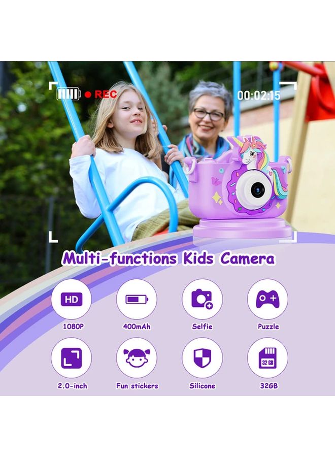 Pink Point And Shoot Digital Camera HD Dual Lens USB Time Lapse 33 Effects MP3 Games 32GB SD Card Gift For Girls 3 12 Years - Image 4