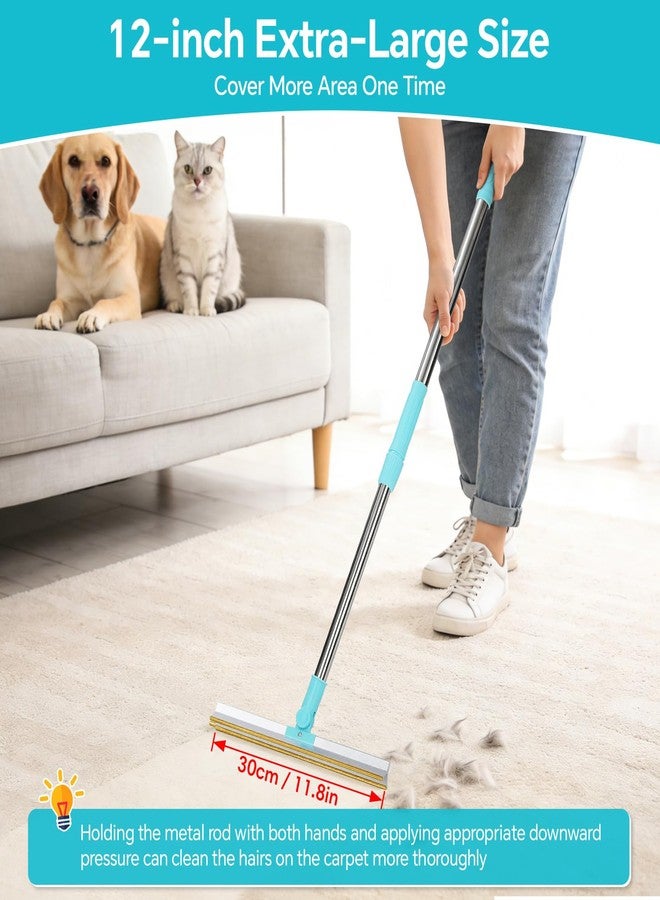 YooxArmor 3 in 1 Carpet Rake Pet Hair Remover, 3 Size Scraper Set, 55” Adjustable Handle, Reusable Lint Tool for Dog Cat Rugs Furniture Car - Image 3