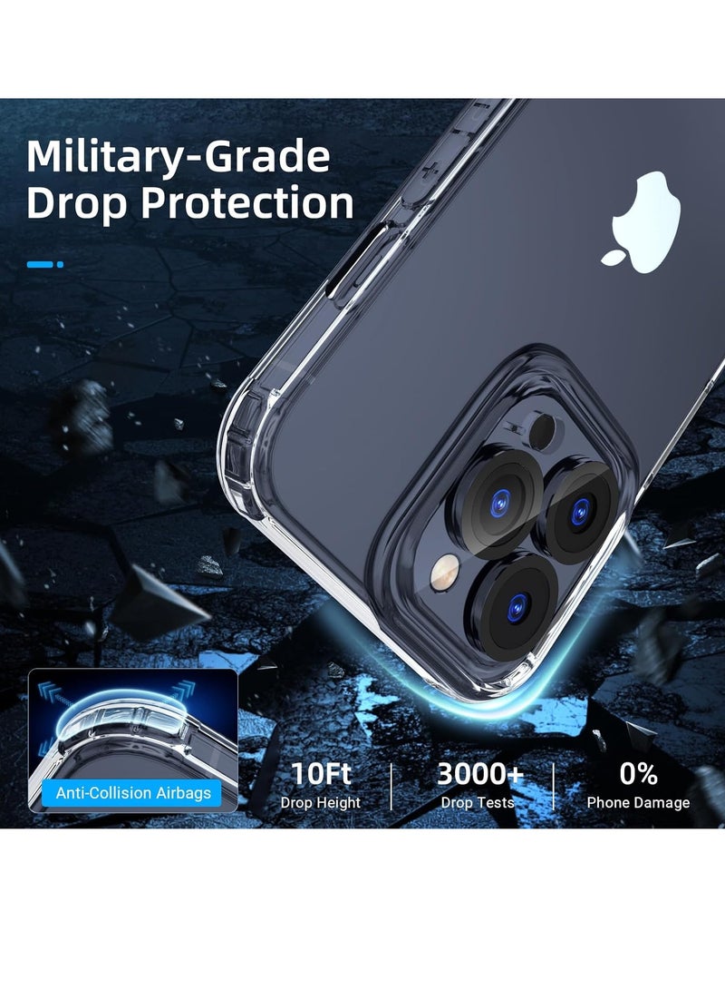 DUSALA [5 in 1 Designed for iPhone 15 Pro Max Clear Case with Screen Protector[2 Pack] +Camera Lens Protector[2 Pack], Military Grade Drop Protection Transparent Cover 6.7 Inch - Image 3