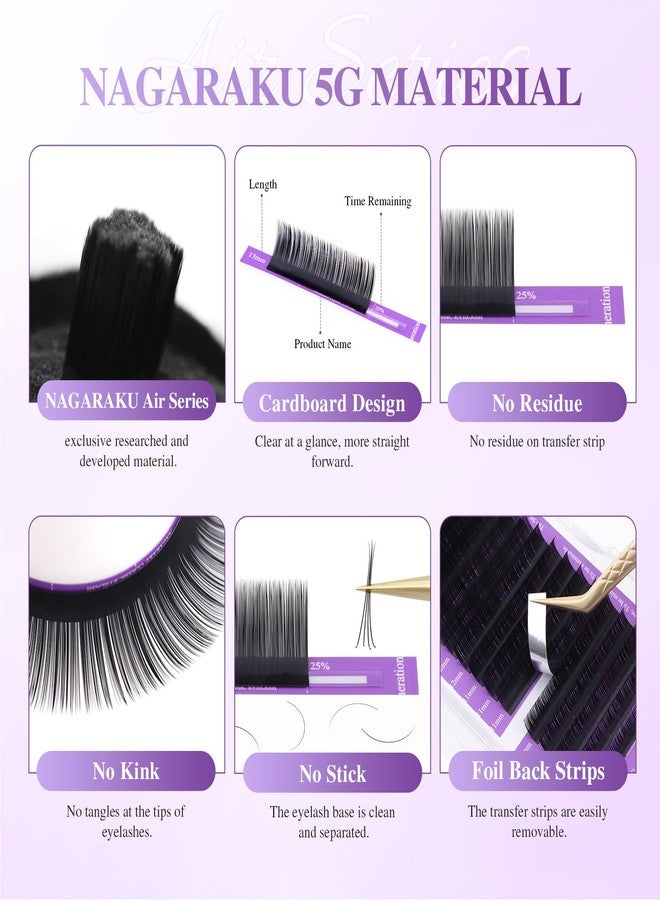 NAGARAKU Individual Eyelash Extensions, Volume & Classic Lashes 5th Generation Soft Natural Beauty Salon Professional Anti-rebound Single Lash Extension Supplies 16 Rows -0.07 D Curl 10mm - Image 3